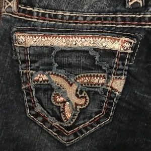 Women’s Rock Revival straight leg jeans 25L red